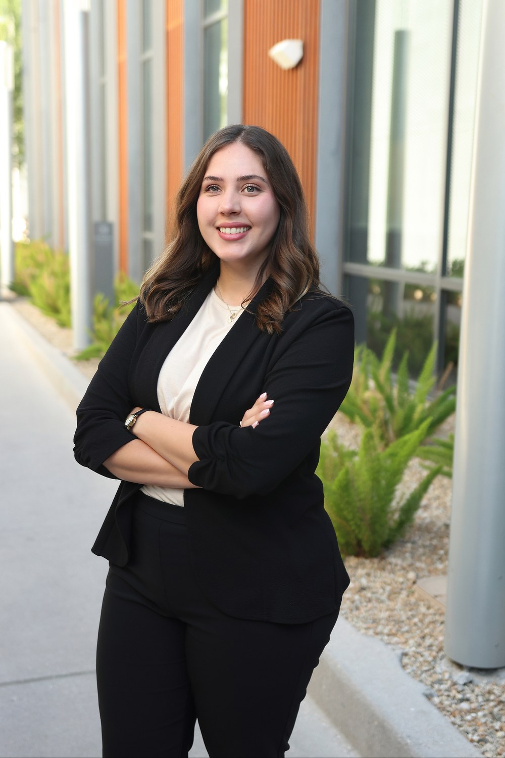 Nathaly Melroy, Case Manager at Summit Trial Attorneys, outdoors in professional attire