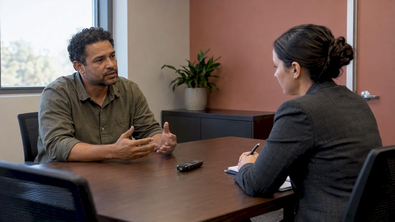 Claimant giving an insurance adjuster a recorded statement