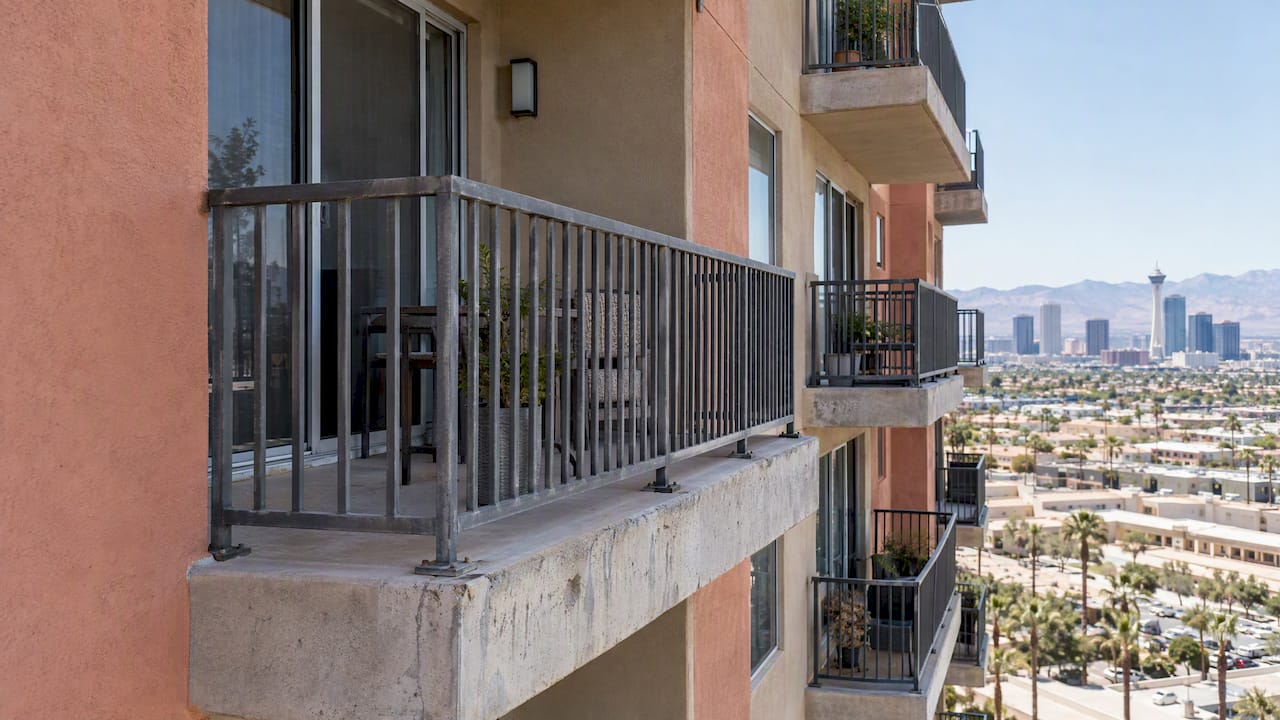 Condominium balcony railing in Las Vegas