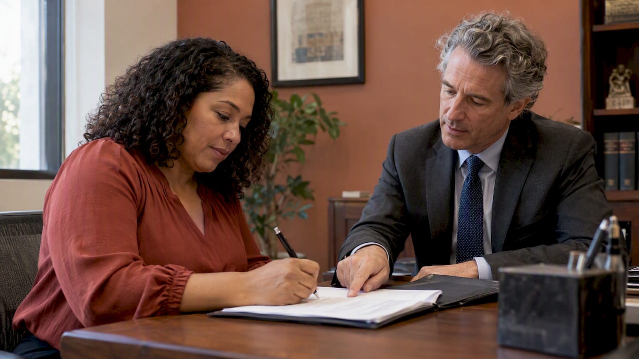 Client signing a contingency fee agreement